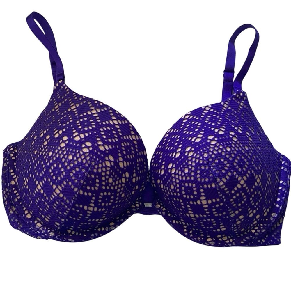 Victoria's Secret Purple Lace push up Bra with Adjustable Straps 34DD